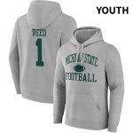 Youth Michigan State Spartans NCAA #1 Jayden Reed Gray NIL 2022 Fanatics Branded Gameday Tradition Pullover Football Hoodie GQ32O41TD